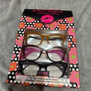 Betsey Johnson Colorful Reading Glasses Trio +1.50